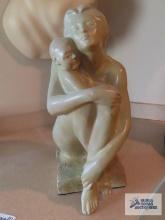 Mother and child statue