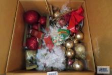 Assorted Christmas ornaments and decorations for tree