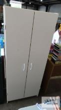 White wooden two-door cabinet