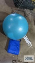Exercise ball, hangers and curtain rods