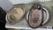 Variety of silverplate trays