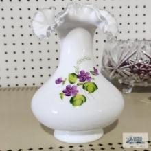 Milk glass floral vase