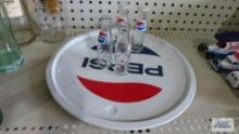 Maniature Pepsi salt and pepper shakers and tray