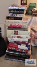 Lot of assorted books including Elizabeth Taylor, Jackie O, Reagans, the crown jewels, a dark