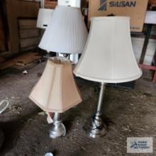 Three modern decorative table lamps