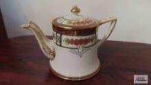 Nippon hand painted small teapot