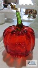 Glass pumpkin decoration