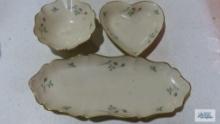 Lenox celery plate and trinket dishes