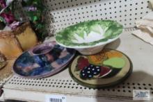 Egg plate, decorative bowls, chip and dip plate and etc