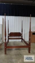 Cherry queen size canopy bed made by Knob Creek. 88-1/4 in....to the top of the spindles.