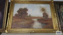Oil on canvas painting by A. Berger. Frame measures 38 in. by 28 in.