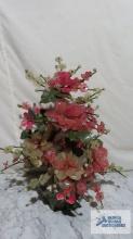 Glass floral arrangement. approximately 20 in. tall