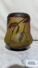 vase marked tip Galle. 7-1/2 in. tall.