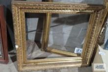 Ornate gold framed mirror. 23-1/2 in. by 19-1/2 in. opening.