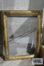 Gold frame mirror. 18 in. by 26 in. opening
