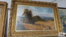 Oil on canvas by M. M. Chamberlain. Frame measures 50-1/2 in. by 36 in.