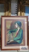 Copy of a pastel painting by Clyde Singer, Rochelle Davis Fine Artworks on Paper. Frame measures 17