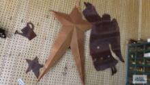 Metal star decorations and other hanging decorations