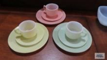 Miniature colorful milkglass...dessert sets