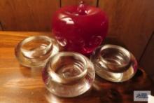 Apple paperweight and votive...candle holders