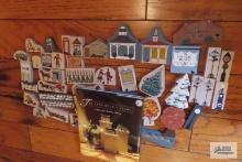 Cat's Meow wooden decorations and other decorations and The Cat's Meow Village book