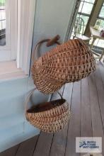 Two vintage woven baskets