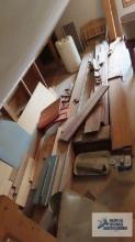 Lot of assorted lumber on second floor