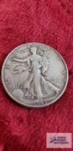 1945 Walking Liberty half dollar coin