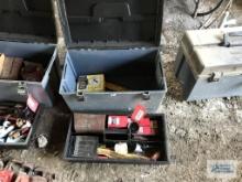 PLASTIC TOOLBOX, DRILL BITS AND OTHER TOOLS