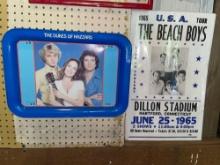 Standing Dukes Of Hazards TV Tray w/ Beach Boys Tour Poster (Reproduction)