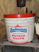 Vintage Kuehmann's Potato Chip Tin Container