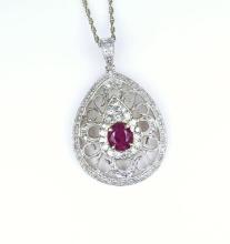 Beautiful Art Deco style Pink Kashmir Sapphire