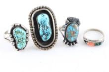 Collection of 4 Navajo Rings