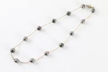 Vintage Black Pearl Necklace