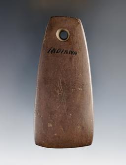 3 1/4" Bell Pendant made from Slate. Found in Indiana. Ex. Clifford Bry, Ramp collection.