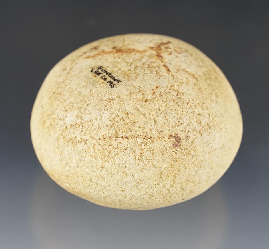 2 1/8" Discoidal found by James Keith in the spring of 2002 in East Guntown, Lee Co., Mississippi.
