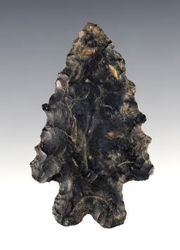 2 9/16" MacCorkle Bifurcate with large serrations. Found in Ohio and made from Coshocton Flint.