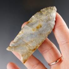 Finely made 2 7/8" Fluted Paleo Clovis found on the Stook farm in Kent Co., Michigan.