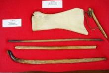 Unique group of perishable artifacts including several fire hardened planting tools.