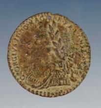 Rare! Nice George II medal Circa 1720-1760. Recovered at the White Springs Site in New York. M