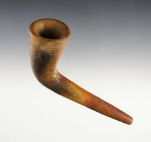 5" Iroquois Clay ring Bowl Pipe. Stem is broken and mended in two places. Ex Iron Horse collection,