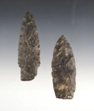 Pair of classic Paleo Lanceolates found in Coshocton and Auglaize Co., Ohio.