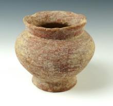 5" tall x 5 1/4" wide Ban Chiang Pottery Vessel in solid condition. Circa 900-300 B.C. Thailand.
