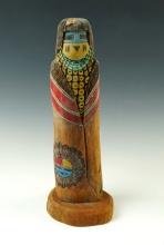 Large Vintage 11 3/8" tall carved wood Yellow corn Maiden Kachina. Signed by Barry Gasper.