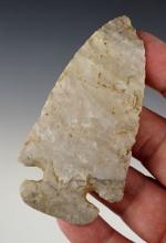 3 1/2" Archaic Thebes made from Coshocton Flint. Found by Larry Morris in Ohio.