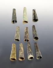 Set of 10 Brass Janglers found at the Townley Reed Site, Geneva, New York. Circa 1710-1745.