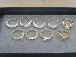 9 Danbury Mint Goldtone Rings