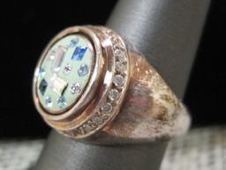 Sterling Silver Kameleon Ring with Inset Stones