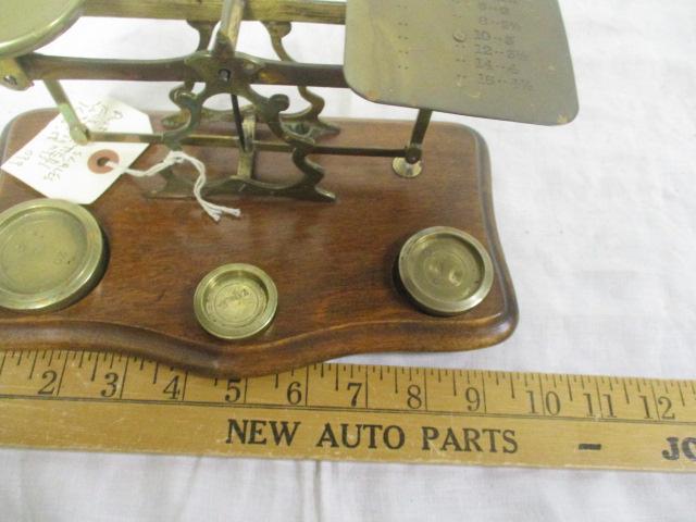 Postal Scales for Letters on Wood Base