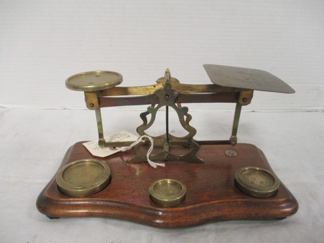 Postal Scales for Letters on Wood Base